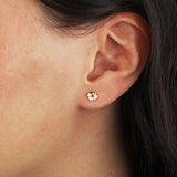 Birthstone Flower CZ Stud