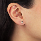 Birthstone Flower CZ Stud