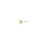 Birthstone Flower CZ Stud 14k Gold Vermeil, Aquamarine - March