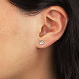 Birthstone Flower CZ Stud