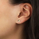 Birthstone Flower CZ Stud