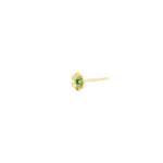 Birthstone Flower CZ Stud 14k Gold Vermeil, Emerald - May