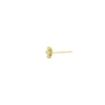 Birthstone Flower CZ Stud 14k Gold Vermeil, White Pearl - June