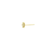 Birthstone Flower CZ Stud 14k Gold Vermeil, White Pearl - June