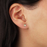 Birthstone Flower CZ Stud