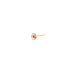 Birthstone Flower CZ Stud 14k Gold Vermeil, Ruby - July