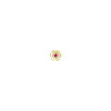 Birthstone Flower CZ Stud