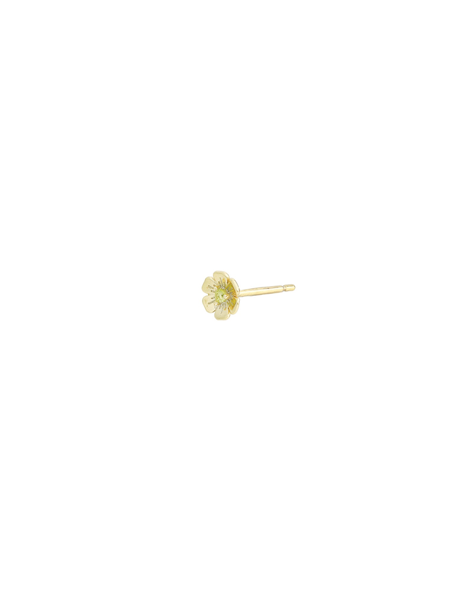 Birthstone Flower CZ Stud 14k Gold Vermeil, Peridot - August