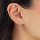 Birthstone Flower CZ Stud