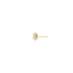 Birthstone Flower CZ Stud 14k Gold Vermeil, Pink Tourmaline - October