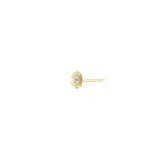 Birthstone Flower CZ Stud 14k Gold Vermeil, Pink Tourmaline - October