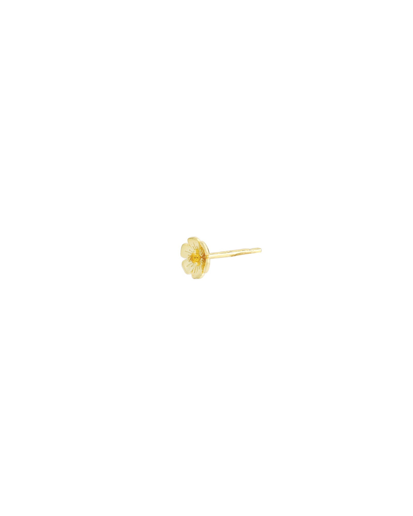 Birthstone Flower CZ Stud 14k Gold Vermeil, Citrine - November