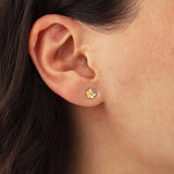 Birthstone Flower CZ Stud