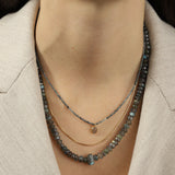 Gem Jar-Blue Sapphire & Labradorite Charm Beaded Necklace-Necklaces-Blue Ruby Jewellery-Vancouver Canada