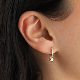 Pavé Drop Heart Huggie