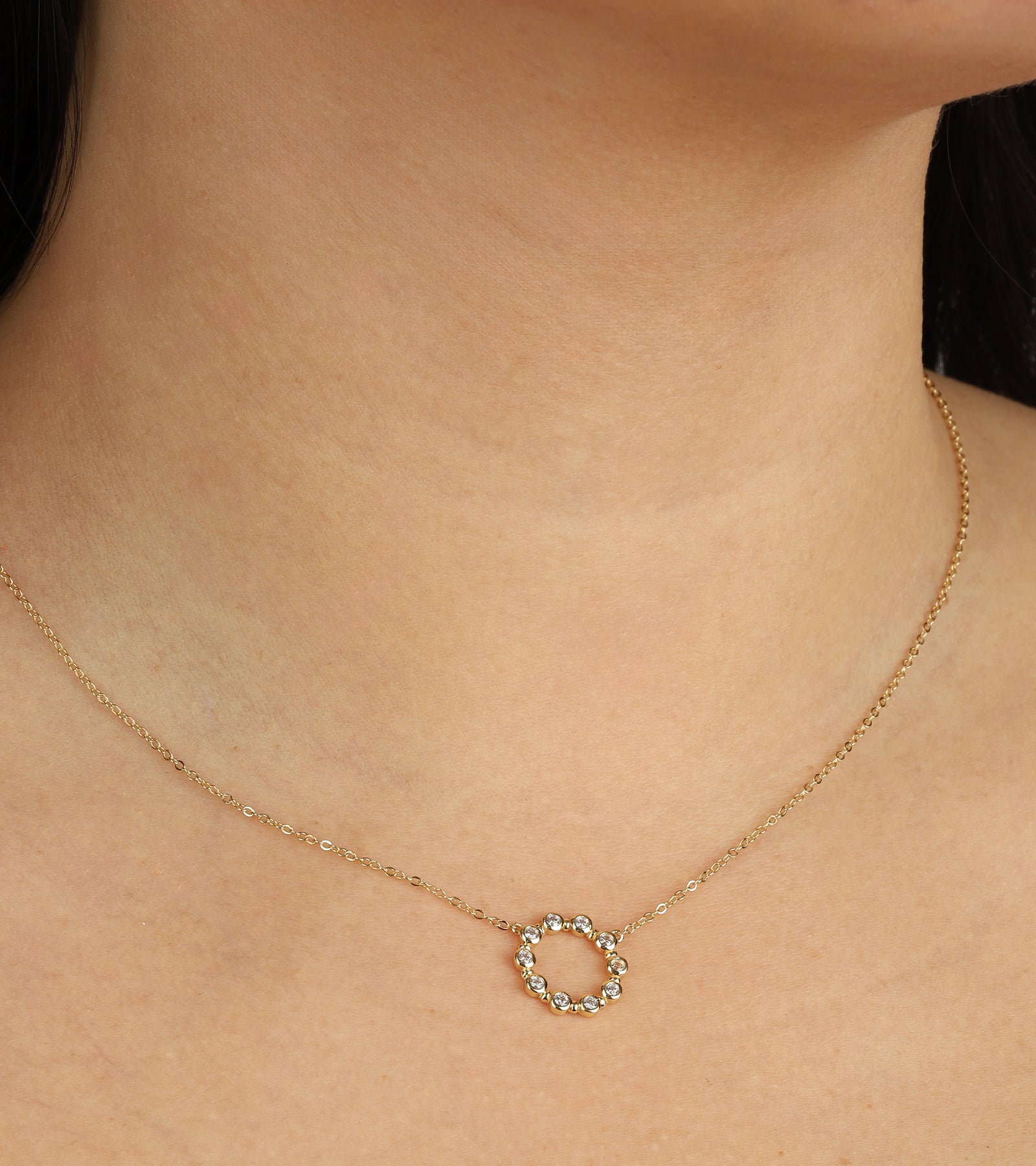 Quiet Icon-Open Circle CZ Necklace-Necklaces-Blue Ruby Jewellery-Vancouver Canada