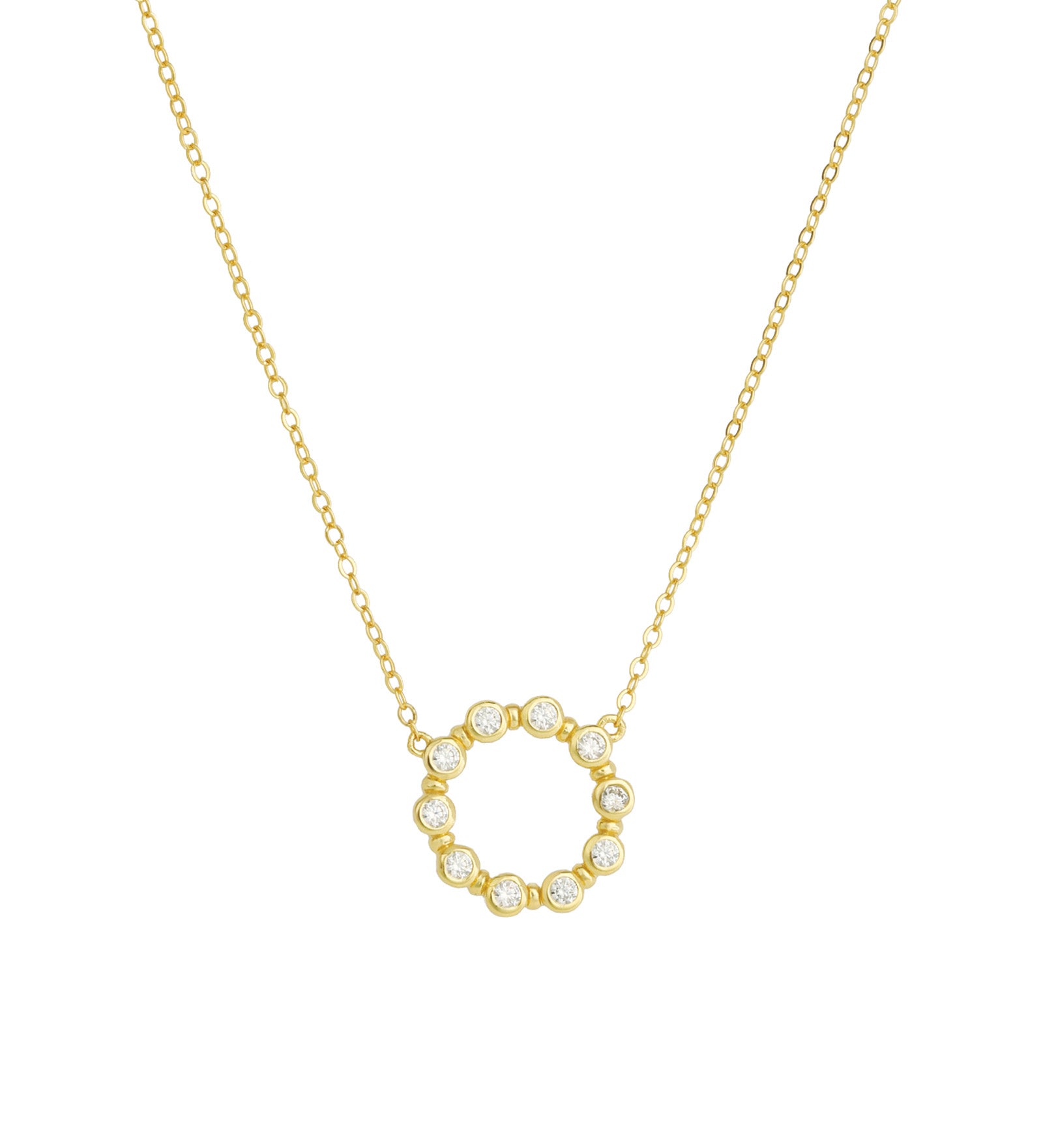 Quiet Icon-Open Circle CZ Necklace-Necklaces-Blue Ruby Jewellery-Vancouver Canada