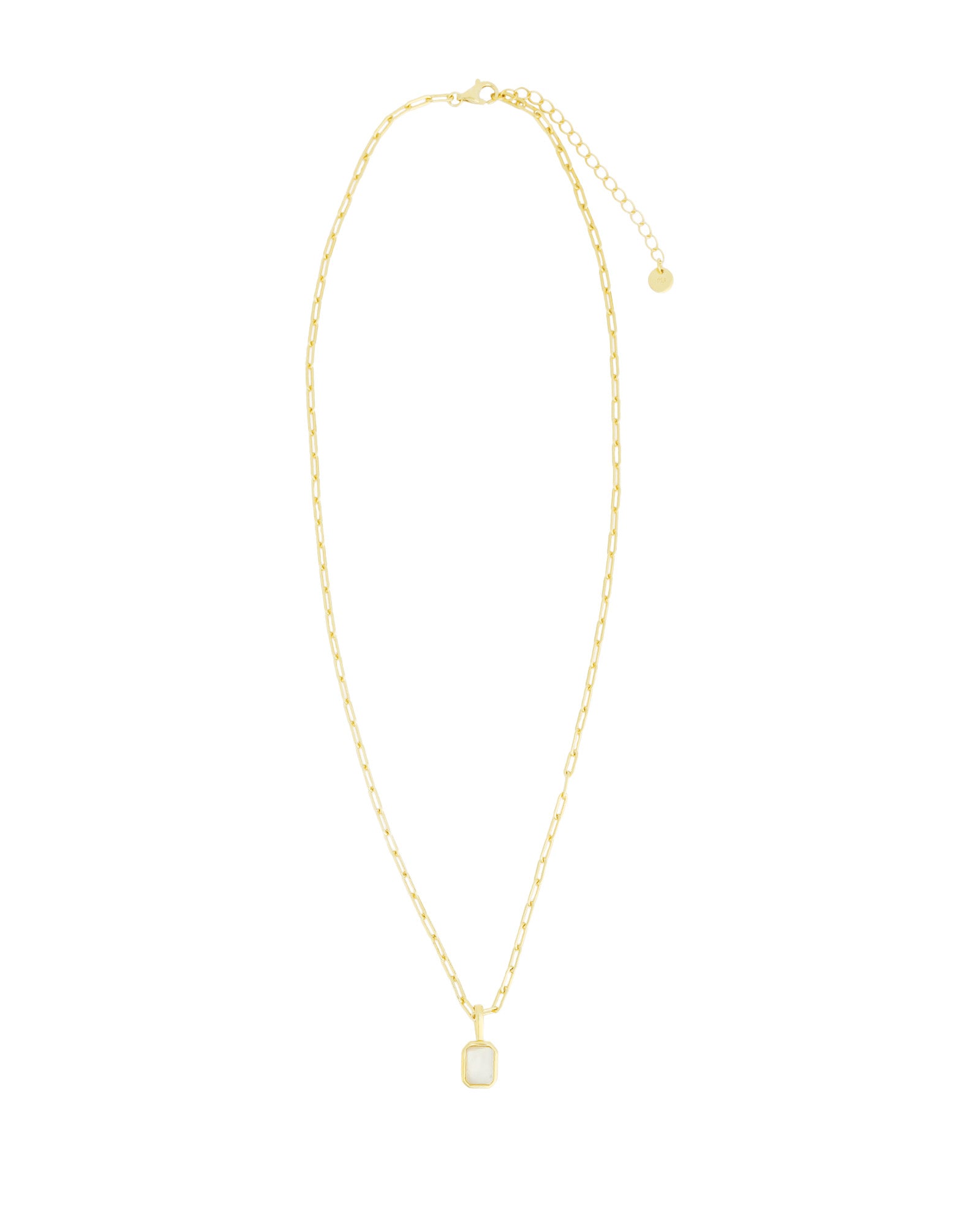Quiet Icon-Emerald Cut Birthstone Paperclip Necklace-Necklaces-Blue Ruby Jewellery-Vancouver Canada