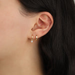 Quiet Icon-Flat Single Huggie | 12mm-Earrings-Blue Ruby Jewellery-Vancouver Canada