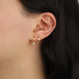 Quiet Icon-Flat Single Huggie | 12mm-Earrings-Blue Ruby Jewellery-Vancouver Canada