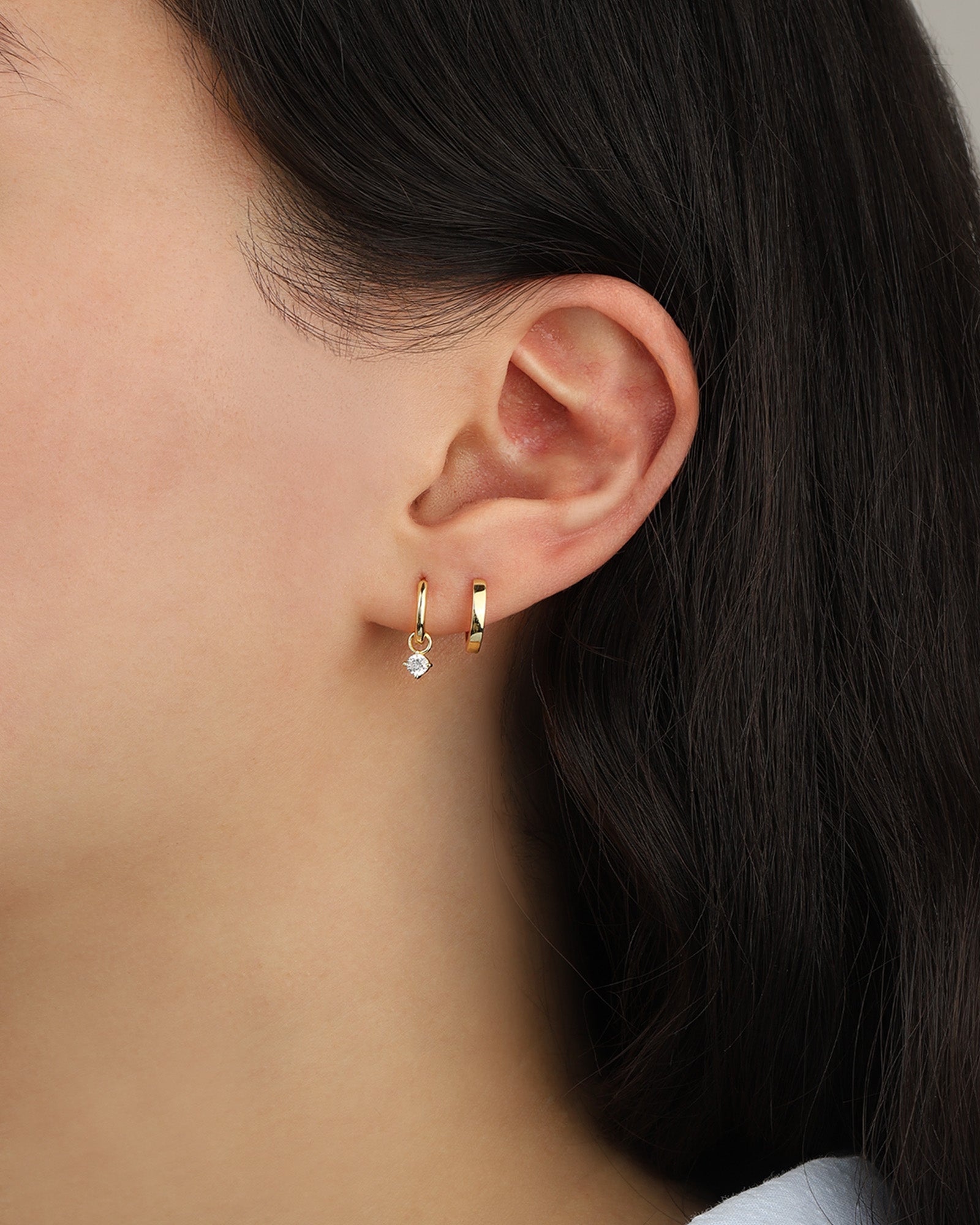 Quiet Icon-Flat Single Huggie | 12mm-Earrings-Blue Ruby Jewellery-Vancouver Canada
