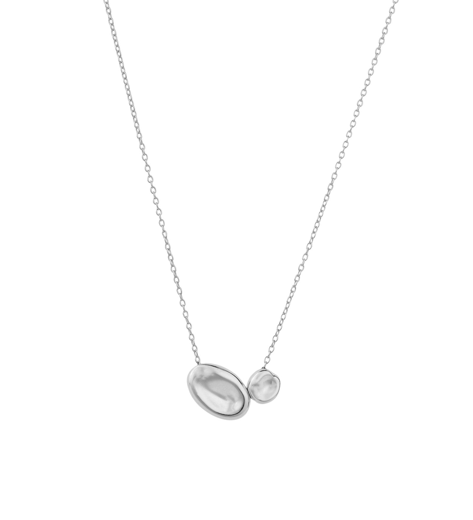 Quiet Icon-Organic Toi Et Moi Necklace-Necklaces-Rhodium Plated Sterling Silver-Blue Ruby Jewellery-Vancouver Canada