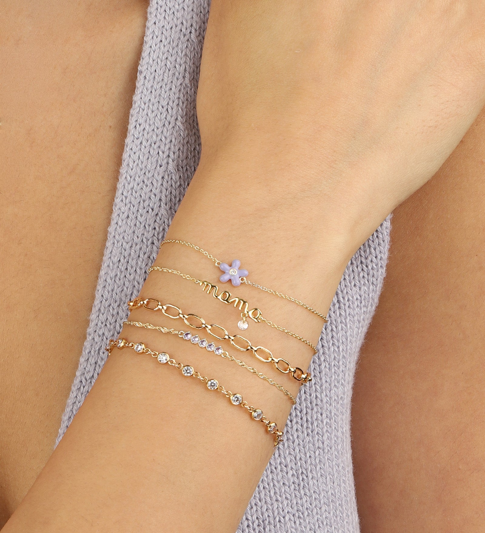 Quiet Icon-Mama CZ Drop Bracelet-Bracelets-Blue Ruby Jewellery-Vancouver Canada