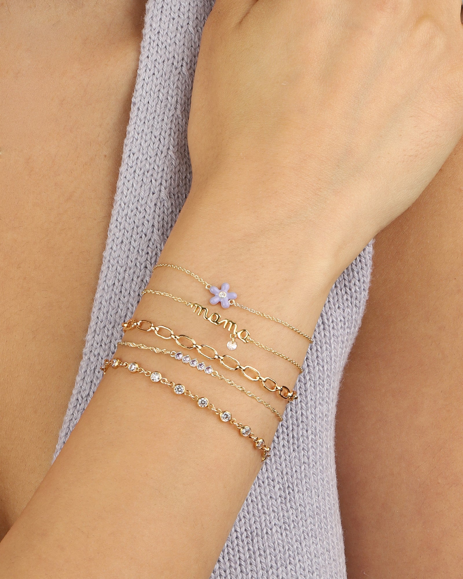 Quiet Icon-Mama CZ Drop Bracelet-Bracelets-Blue Ruby Jewellery-Vancouver Canada