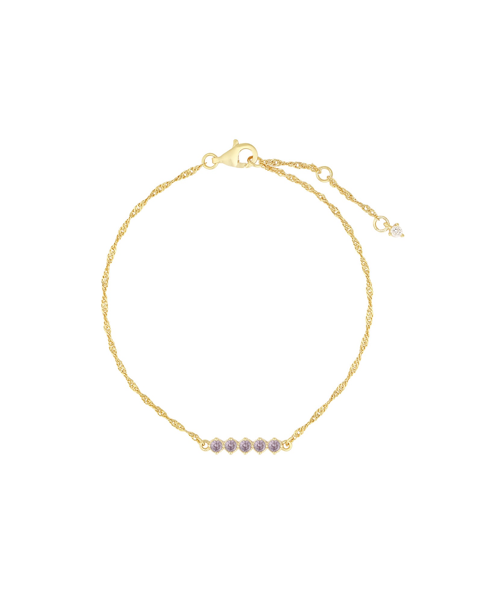 Quiet Icon-Twist Chain CZ Bracelet-Bracelets-14k Gold Vermeil, Cubic Zirconia-Blue Ruby Jewellery-Vancouver Canada
