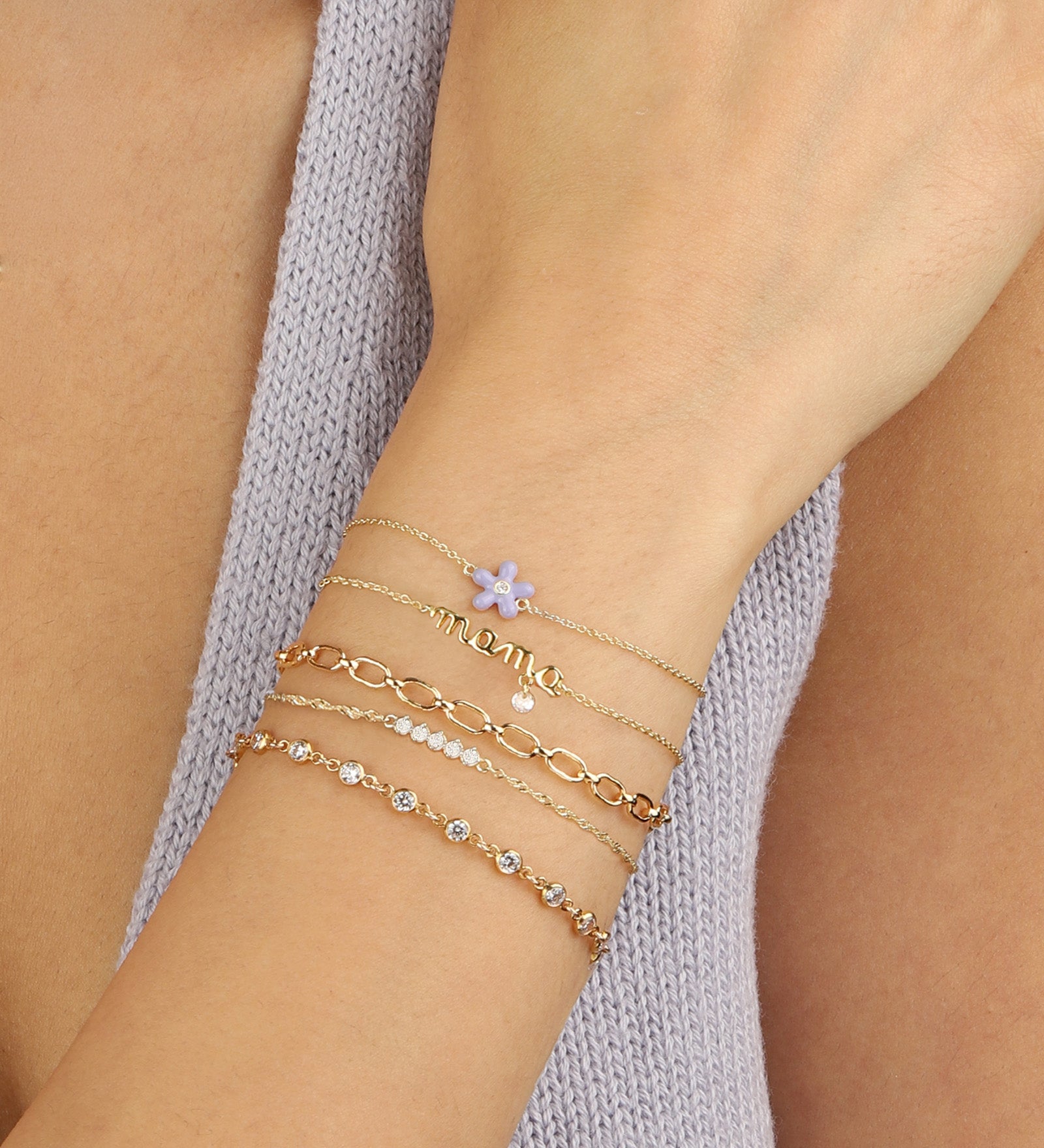 Quiet Icon-Twist Chain CZ Bracelet-Bracelets-Blue Ruby Jewellery-Vancouver Canada