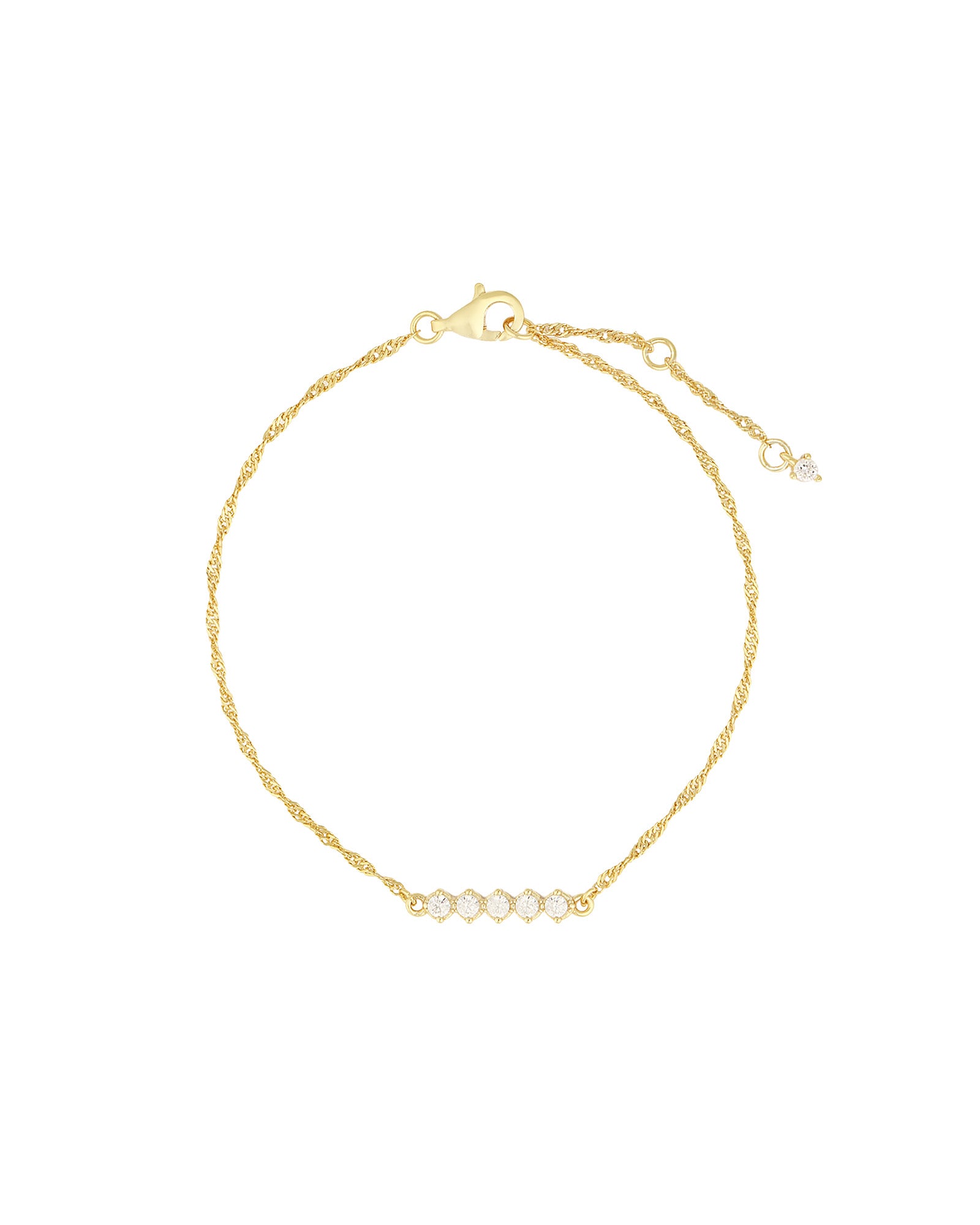 Quiet Icon-Twist Chain CZ Bracelet-Bracelets-14k Gold Vermeil, Cubic Zirconia-Blue Ruby Jewellery-Vancouver Canada