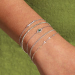 Quiet Icon-Emerald Cut Evil Eye Bracelet-Bracelets-Blue Ruby Jewellery-Vancouver Canada