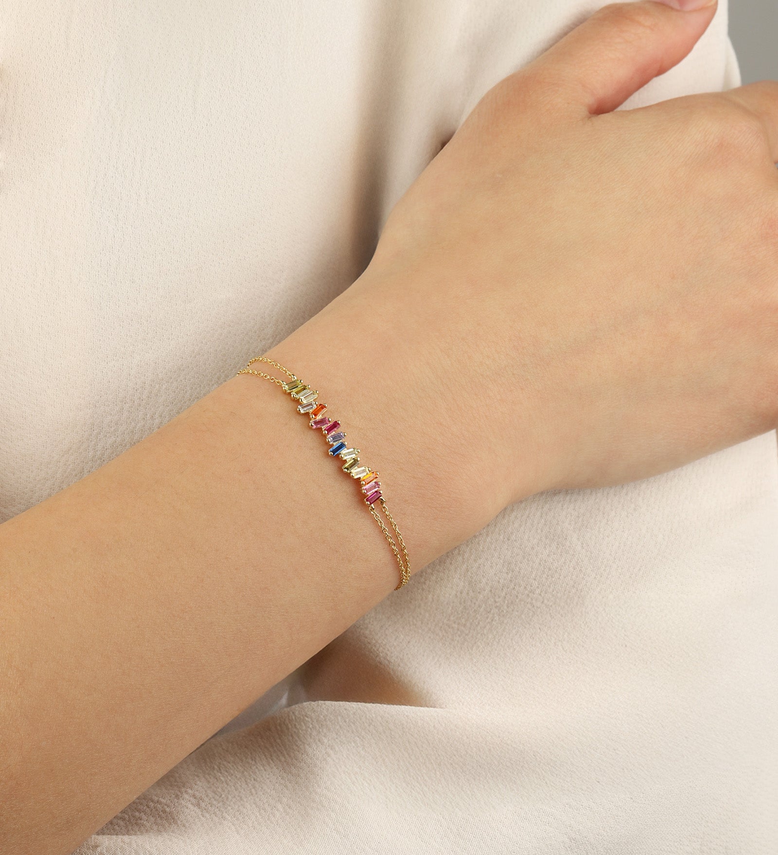 Quiet Icon-Baguette Bar Bracelet-Bracelets-Blue Ruby Jewellery-Vancouver Canada