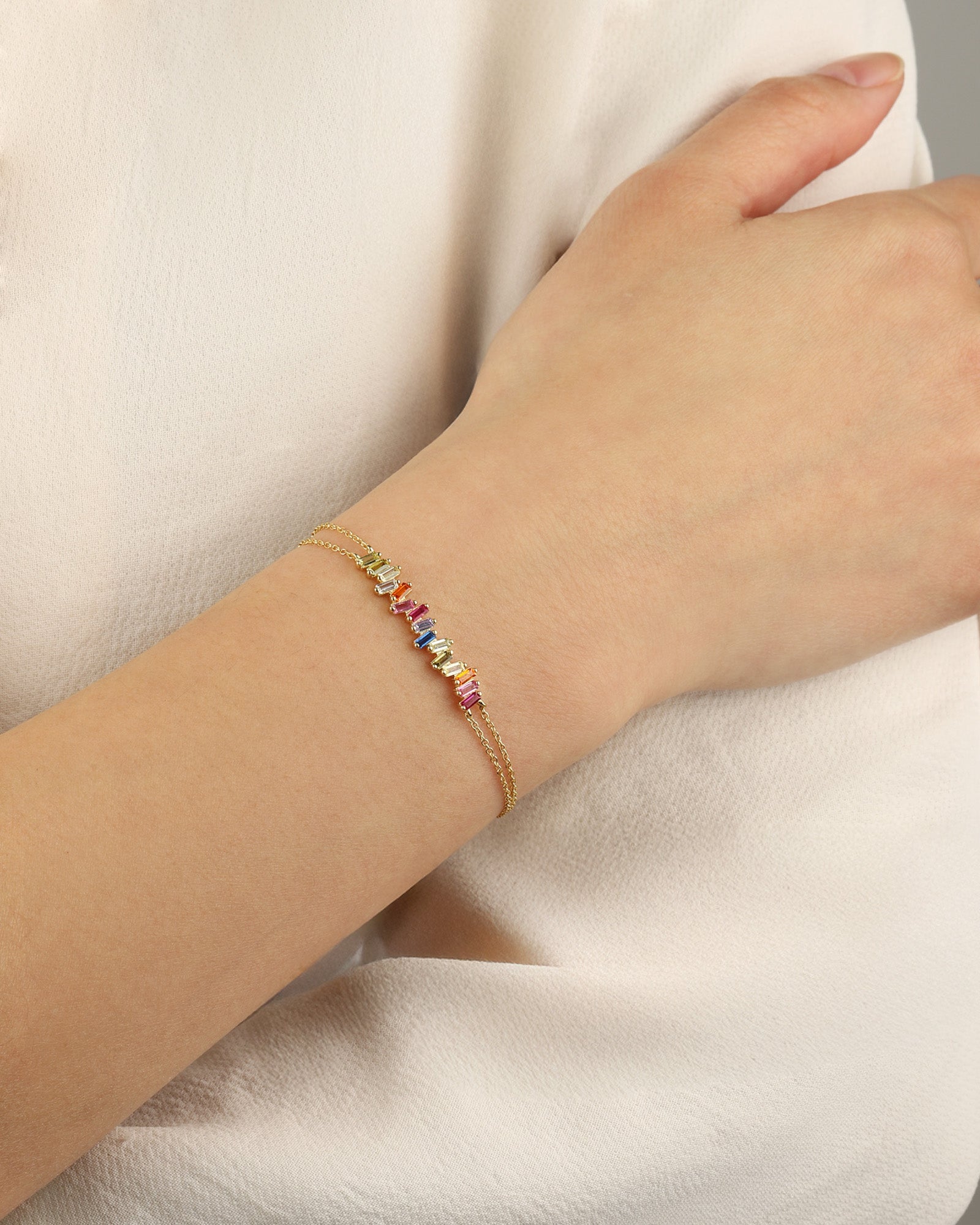 Quiet Icon-Baguette Bar Bracelet-Bracelets-Blue Ruby Jewellery-Vancouver Canada