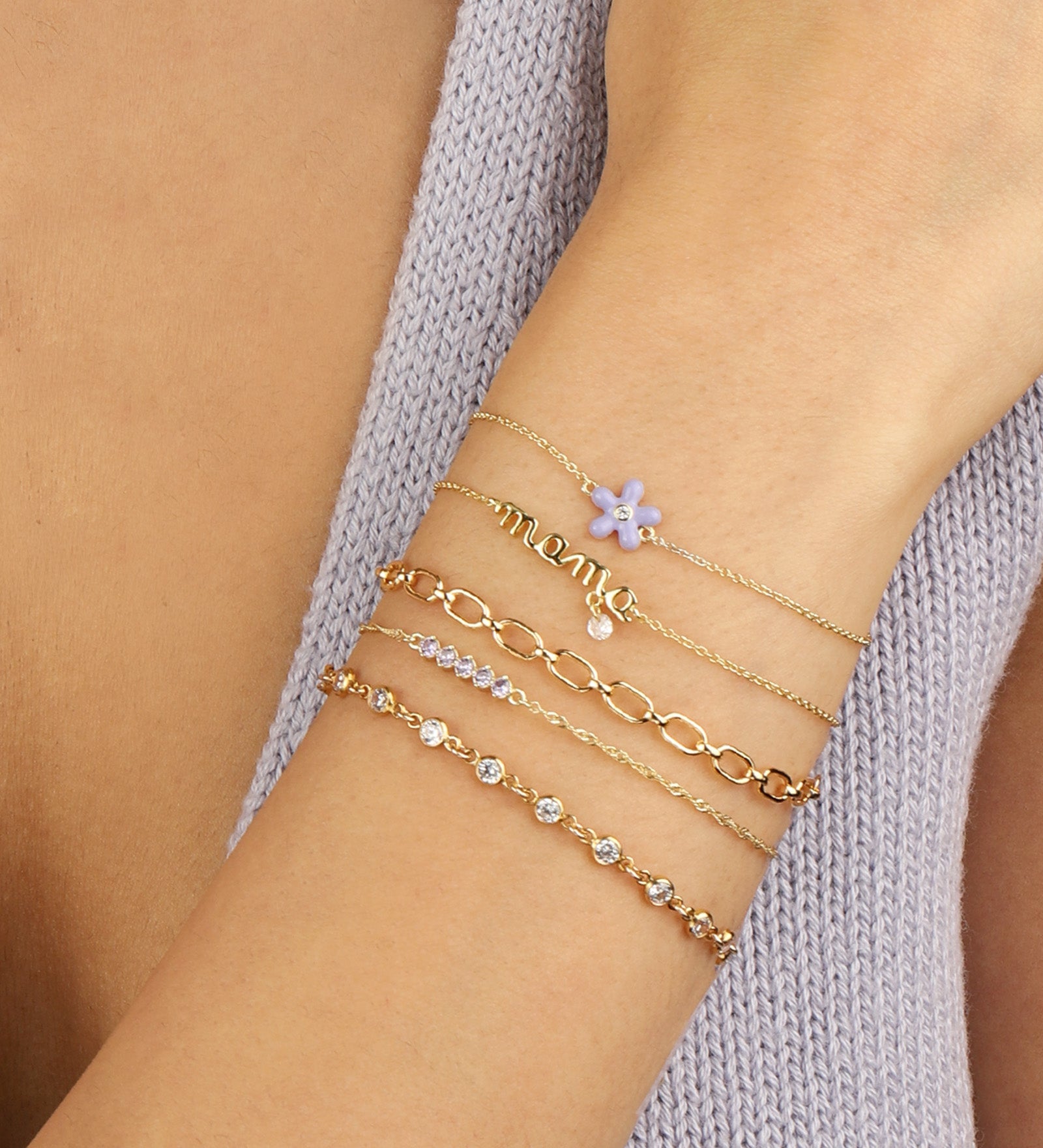 Quiet Icon-Mama CZ Drop Bracelet-Bracelets-Blue Ruby Jewellery-Vancouver Canada