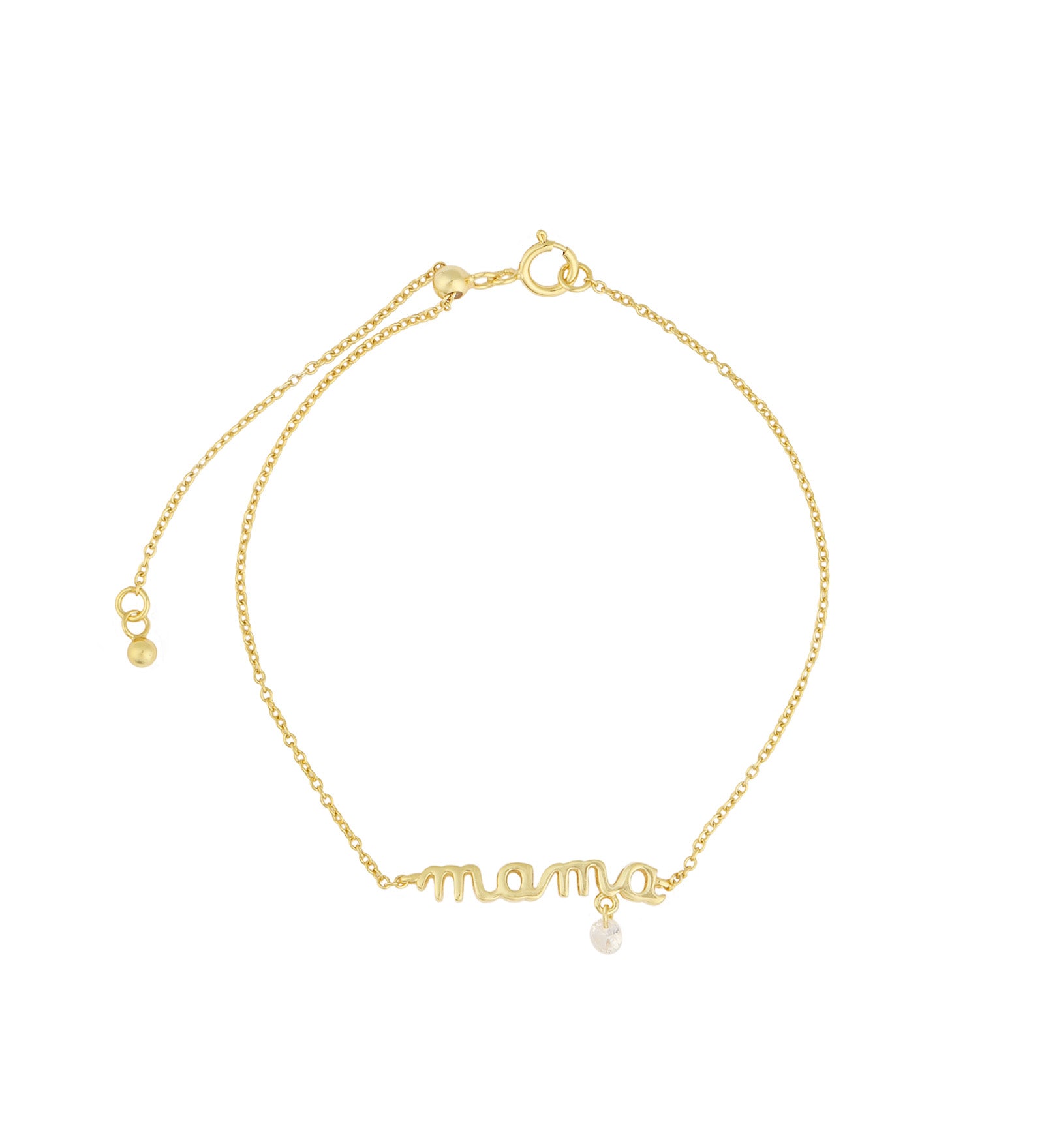 Quiet Icon-Mama CZ Drop Bracelet-Bracelets-14k Gold Vermeil, Cubic Zirconia-Blue Ruby Jewellery-Vancouver Canada