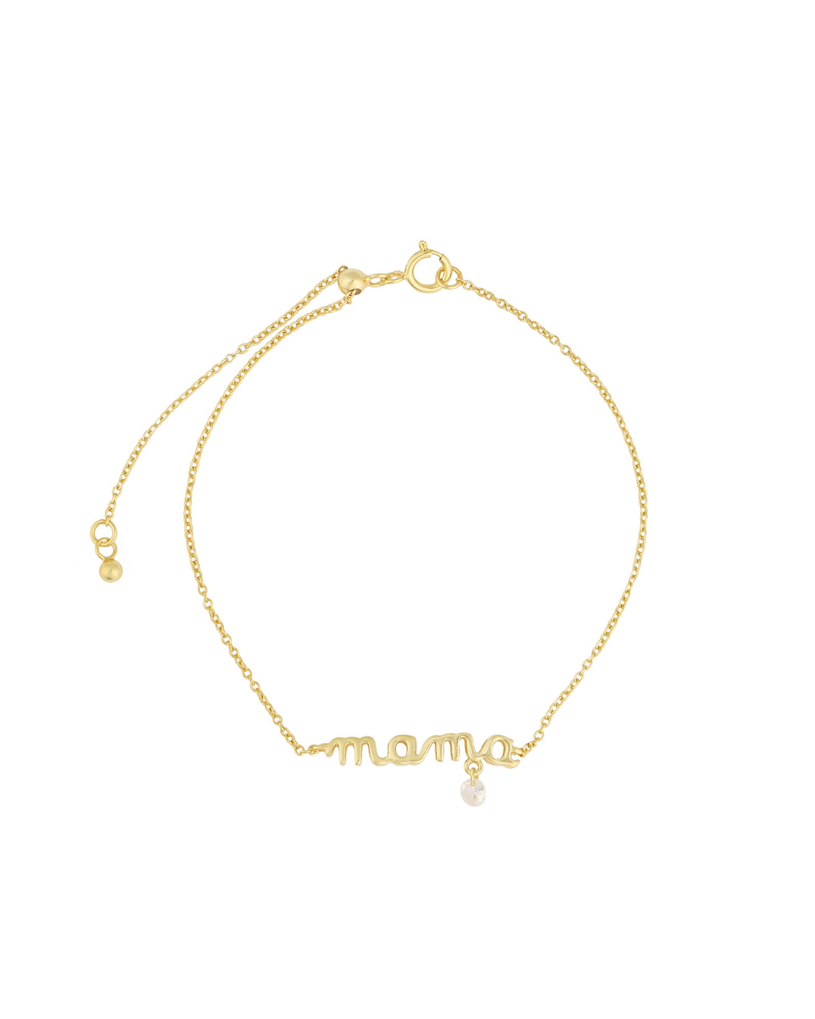 Quiet Icon-Mama CZ Drop Bracelet-Bracelets-14k Gold Vermeil, Cubic Zirconia-Blue Ruby Jewellery-Vancouver Canada