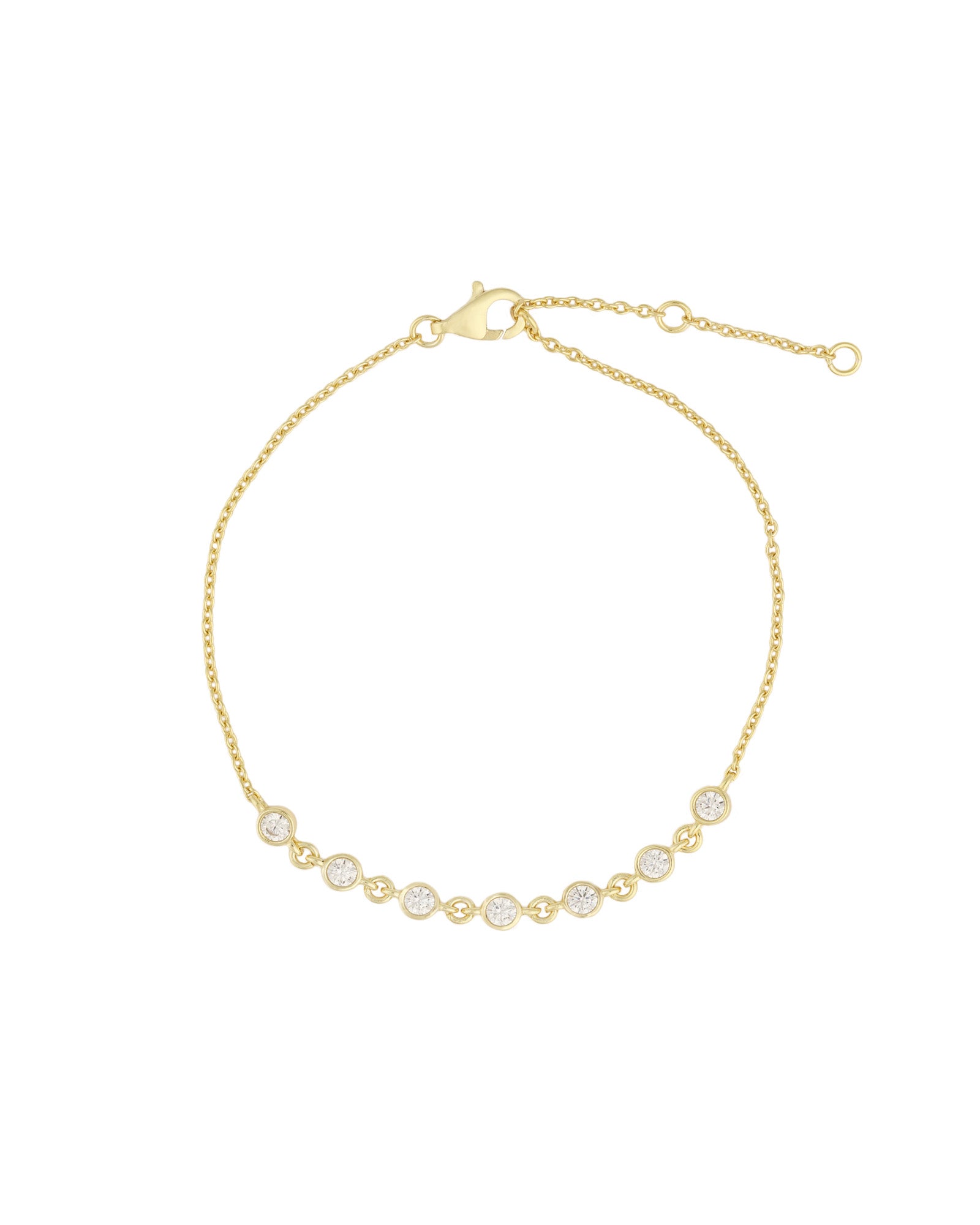Quiet Icon-Seven Bezel CZ Bracelet-Bracelets-14k Gold Vermeil, Cubic Zirconia-Blue Ruby Jewellery-Vancouver Canada