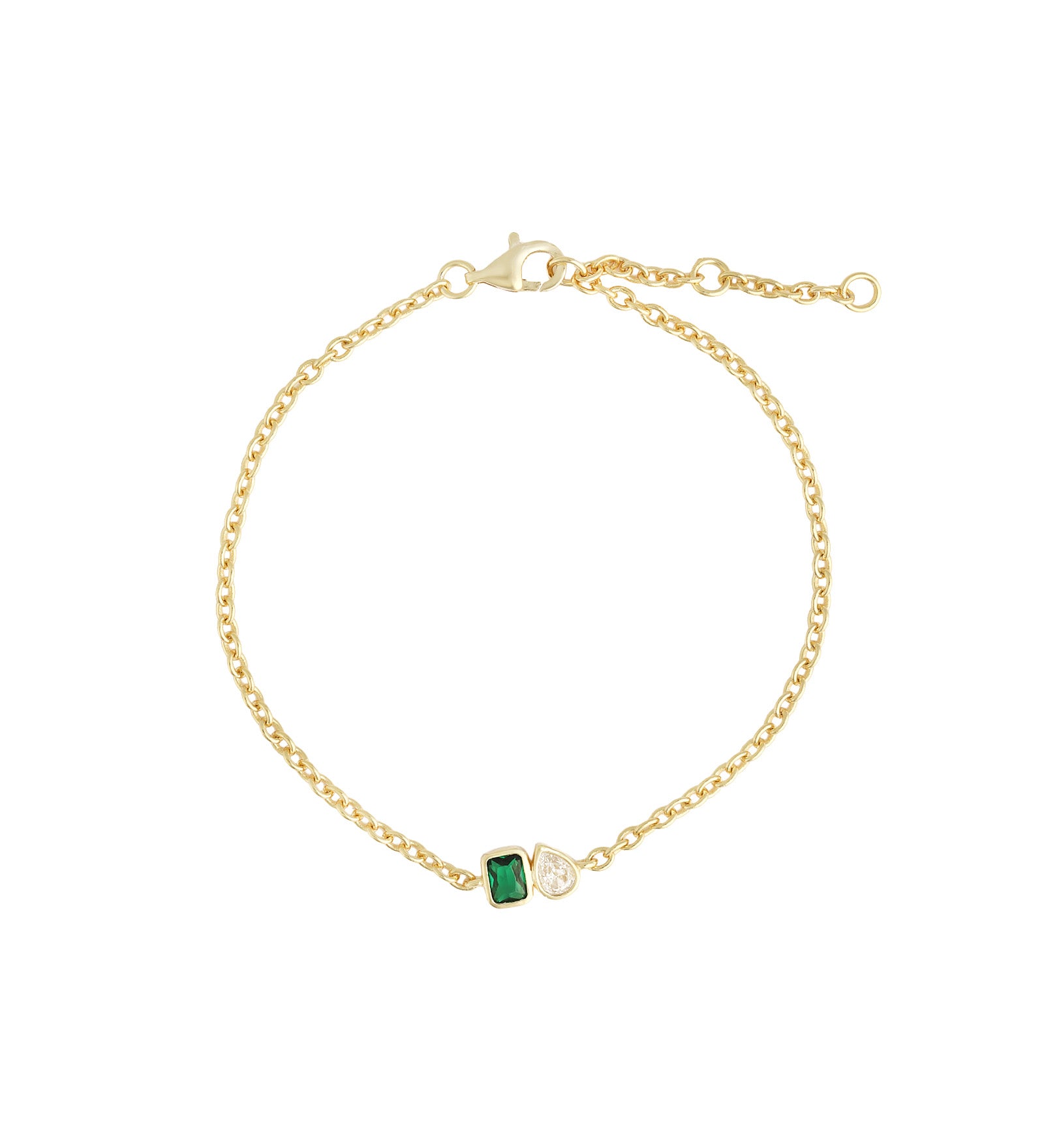 Quiet Icon-Toi Et Moi Bracelet-Bracelets-14k Gold Vermeil, Cubic Zirconia-Blue Ruby Jewellery-Vancouver Canada