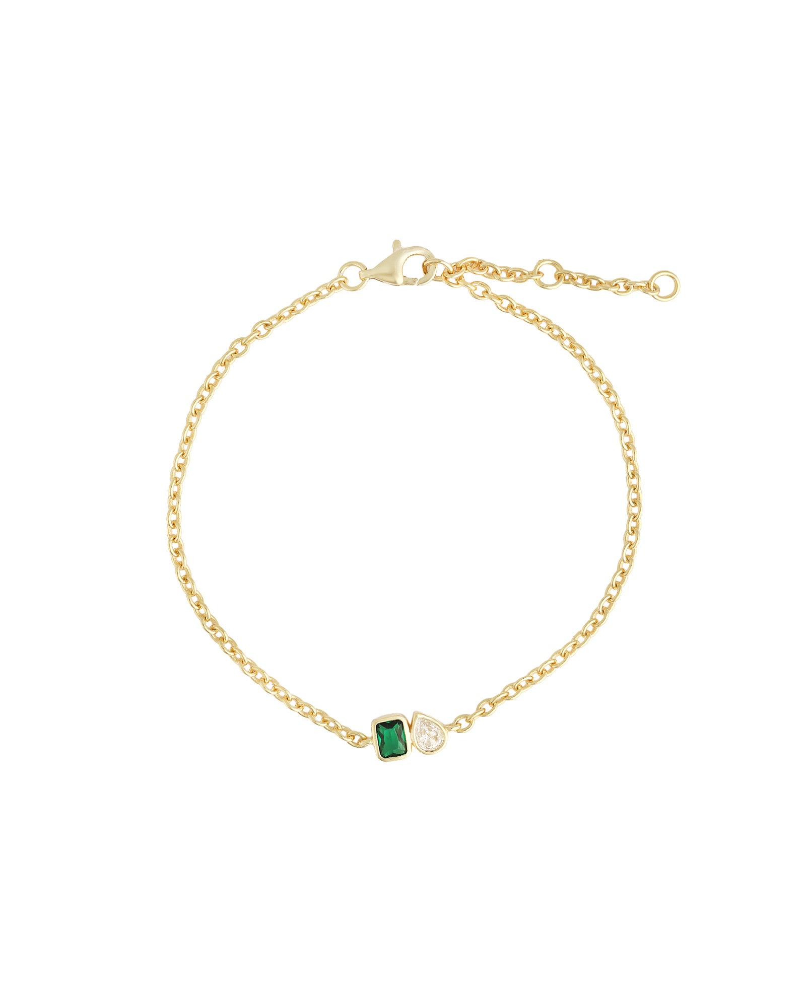 Quiet Icon-Toi Et Moi Bracelet-Bracelets-14k Gold Vermeil, Cubic Zirconia-Blue Ruby Jewellery-Vancouver Canada