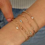 Quiet Icon-Evil Eye Station Bracelet-Bracelets-Blue Ruby Jewellery-Vancouver Canada