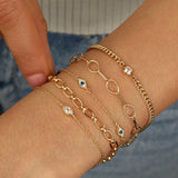 Quiet Icon-Evil Eye Station Bracelet-Bracelets-Blue Ruby Jewellery-Vancouver Canada