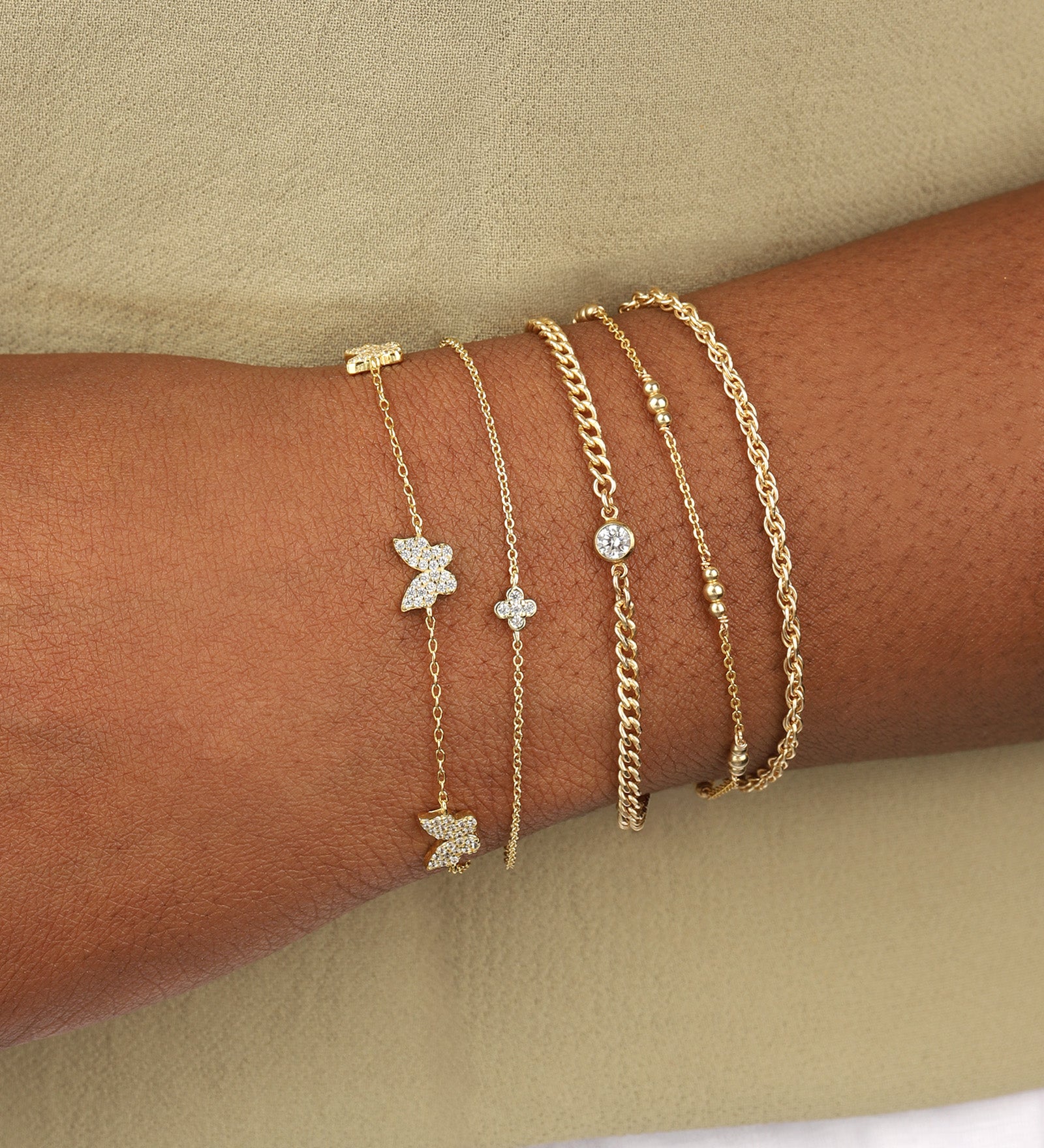 Quiet Icon-Butterfly Pavé Station Bracelet-Bracelets-Blue Ruby Jewellery-Vancouver Canada