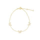 Quiet Icon-Butterfly Pavé Station Bracelet-Bracelets-14k Gold Vermeil, Cubic Zirconia-Blue Ruby Jewellery-Vancouver Canada