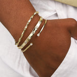 Quiet Icon-Bezel CZ Cuff-Bracelets-Blue Ruby Jewellery-Vancouver Canada