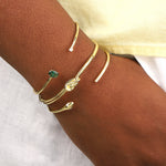 Quiet Icon-Oval & Round CZ Cuff-Bracelets-Blue Ruby Jewellery-Vancouver Canada