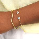 Quiet Icon-Duo CZ Round Cuff-Bracelets-Blue Ruby Jewellery-Vancouver Canada