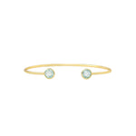 Quiet Icon-Duo CZ Round Cuff-Bracelets-14k Gold Vermeil, Cubic Zirconia-Blue Ruby Jewellery-Vancouver Canada