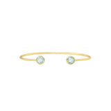 Quiet Icon-Duo CZ Round Cuff-Bracelets-14k Gold Vermeil, Cubic Zirconia-Blue Ruby Jewellery-Vancouver Canada