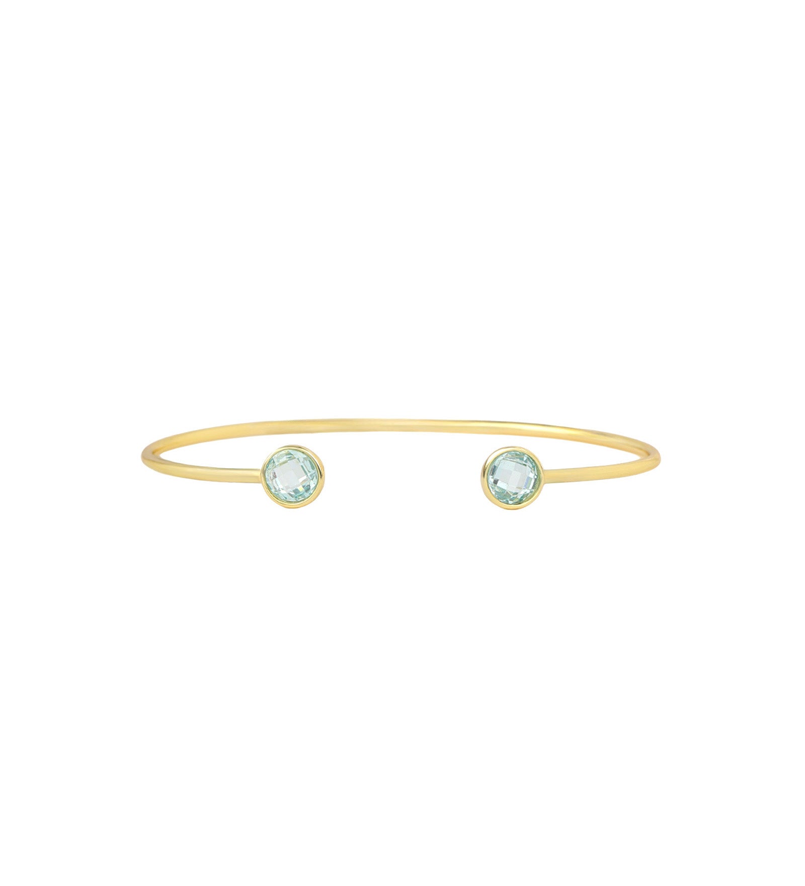 Quiet Icon-Duo CZ Round Cuff-Bracelets-14k Gold Vermeil, Cubic Zirconia-Blue Ruby Jewellery-Vancouver Canada
